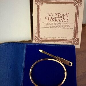 Vintage 1970 Charles Revson Aldo Cipullo Gold Electroplate Love Bracelet